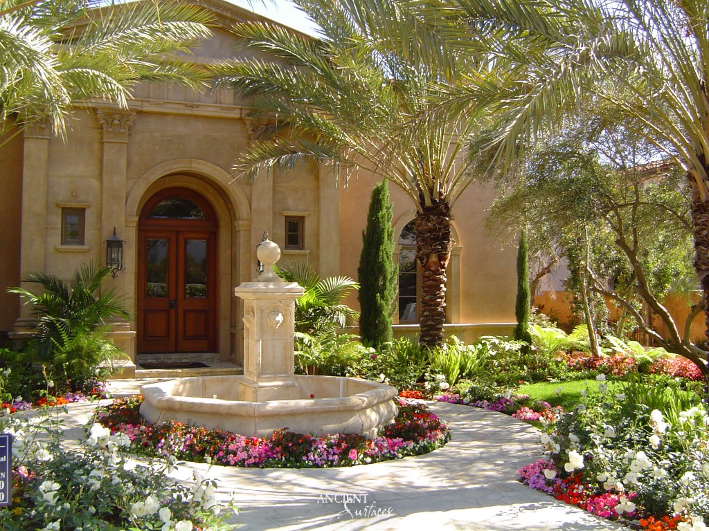 Ancient Surfaces, Outdoor Design, Limestone, Fountain, Timeless Classic, Aesthetic Value, History, Grandeur, Ambiance, Timeless Beauty
Antique French limestone flooring 
Antique French pool fountain
Limestone wall cladding
Provincial fountain
