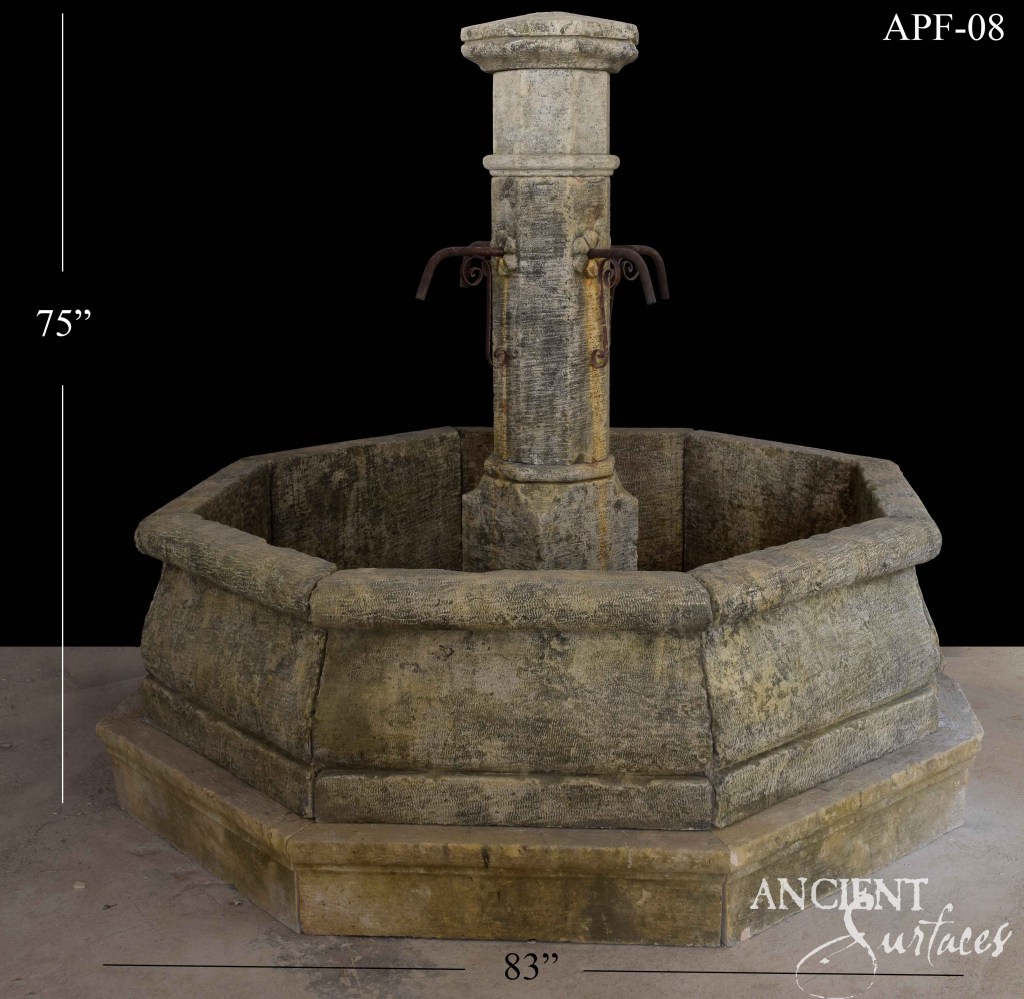 Reclaimed Limestone Pool Fountains
Ancient Surfaces
Antique Stone Water Features
Historic Limestone Fountains
Old-World Garden Decor
Hand-Carved Limestone Fountain
Sustainable Limestone Water Features
Mediterranean-Style Pool Fountain
Timeless Limestone Garden Design
Luxury Outdoor Fountains
Aged Limestone Pool Decor
Octagonal Limestone Basins
Rustic Limestone Water Spouts
Unique Reclaimed Stone Fountains
Reclaimed Ancient Limestone