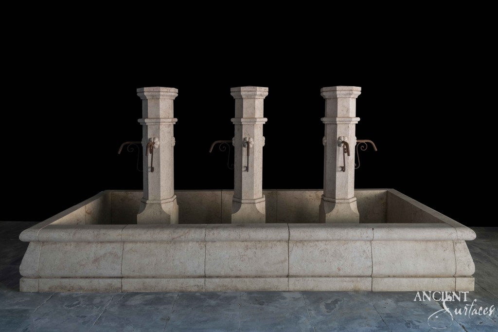 Reclaimed limestone fountains
Ancient Surfaces fountain collection
Antique limestone water features
Hand-carved limestone fountains
Julianne Vela limestone fountain
Dwyer Triple reclaimed fountain
Octagonal limestone courtyard fountain
Historic limestone garden fountains
Old-world limestone water features
Timeless limestone architectural accents
Patina limestone outdoor fountains
Mediterranean reclaimed limestone fountains
Authentic limestone fountain craftsmanship