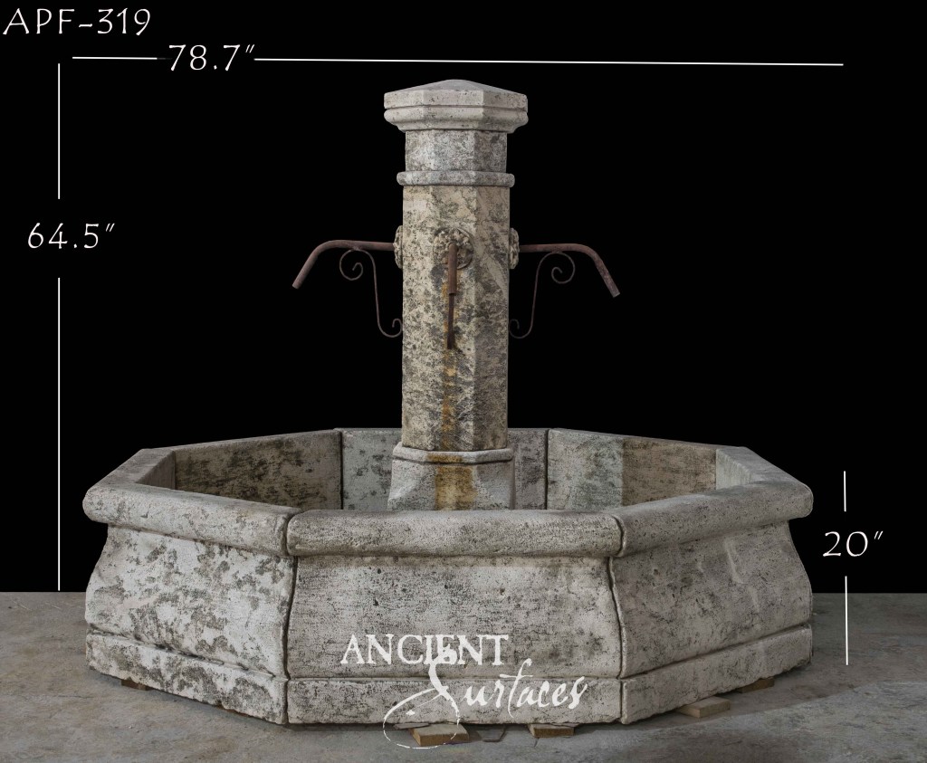 Reclaimed limestone pool fountains
Ancient Surfaces pool fountains
Antique limestone water features
Octagonal limestone fountains
Hexagonal limestone pool fountains
Lion-carved limestone fountains
Urn limestone garden fountains
Mediterranean limestone water features
Historic limestone pool decor
Classic limestone courtyard fountains
Weathered reclaimed limestone fountains
European-style limestone fountains
Rustic limestone poolside elements
Timeless limestone garden accents
Authentic reclaimed stone fountains