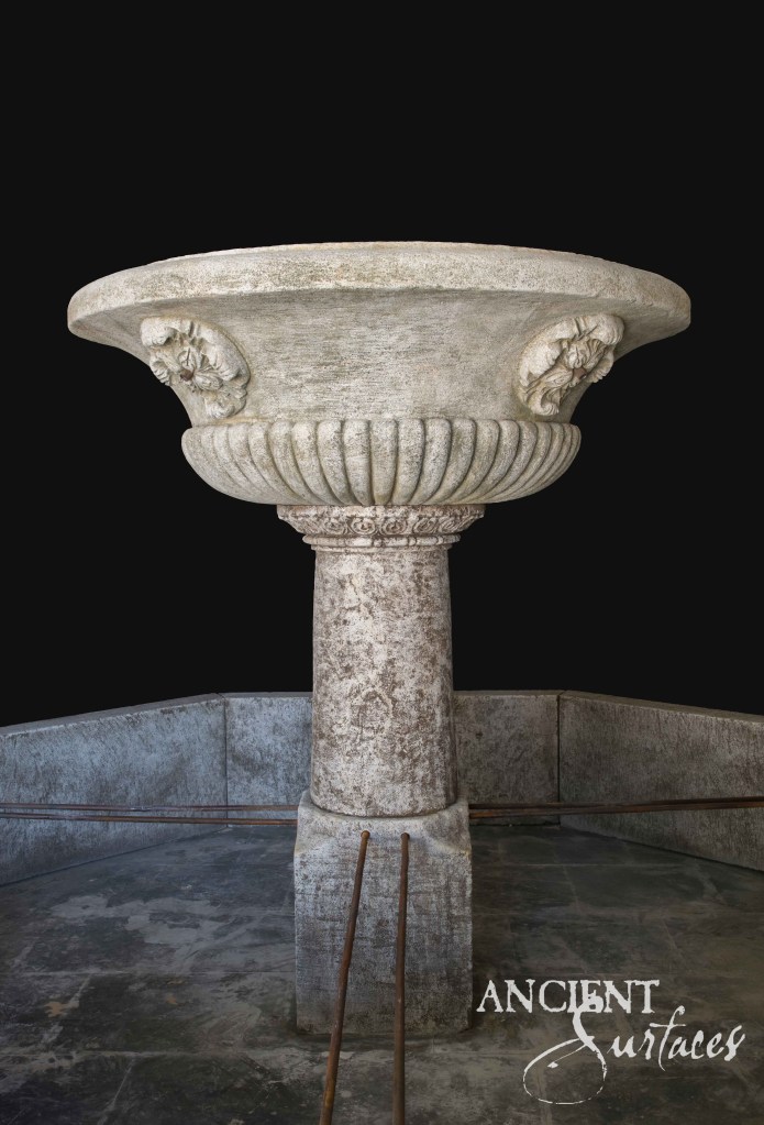 reclaimed limestone pool fountain
Ancient Surfaces fountain
antique limestone water feature
historic garden fountain
Mediterranean limestone basin
stone fountain centerpiece
sculpted limestone fountain
temple bowl stone fountain
architectural stone water feature
classic limestone garden feature
patinated limestone fountain
carved limestone outdoor fountain
octagonal reclaimed stone basin
lion head limestone fountain
reclaimed ancient limestone