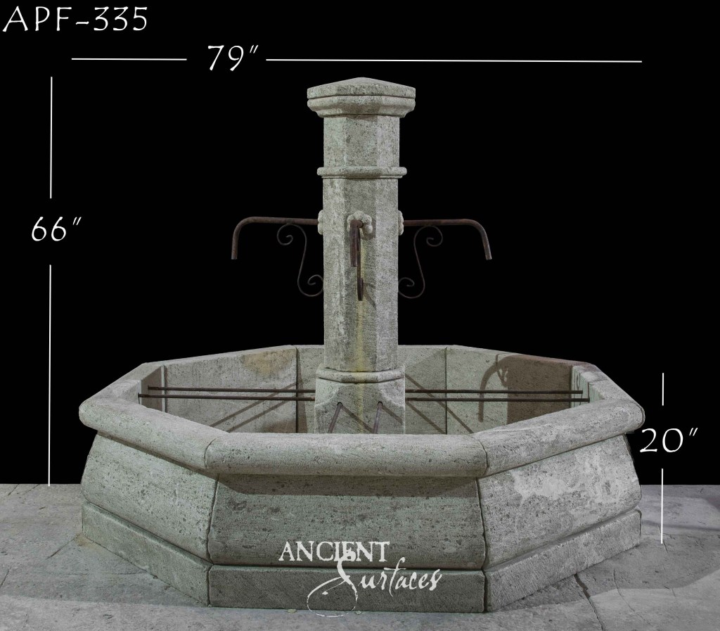 reclaimed limestone pool fountain
antique stone water feature
Ancient Surfaces fountain
limestone garden fountain
historic stone courtyard fountain
carved limestone basin
patinated limestone pool fountain
Mediterranean style stone fountain
architectural stone water feature
old-world limestone fountains
antique fountain
stone column fountain
reclaimed ancient limestone
timeless poolside water features
outdoor limestone fountain centerpiece