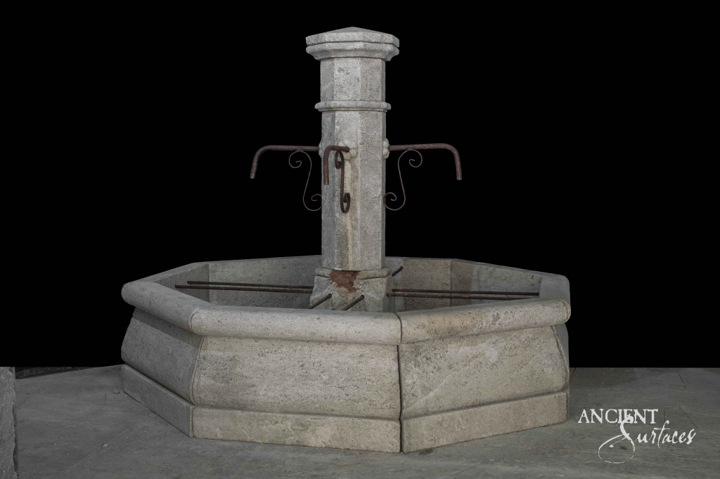 reclaimed limestone fountain
Ancient Surfaces
antique stone water feature
historic limestone garden fountain
 limestone fountain
monumental reclaimed stone fountain
European courtyard fountain
limestone cloister water basin
hand-carved antique water fountain
limestone centerpiece
old-world limestone fountain
sculptural limestone garden feature
octagonal reclaimed stone fountain
rustic limestone water element
historic architectural water feature