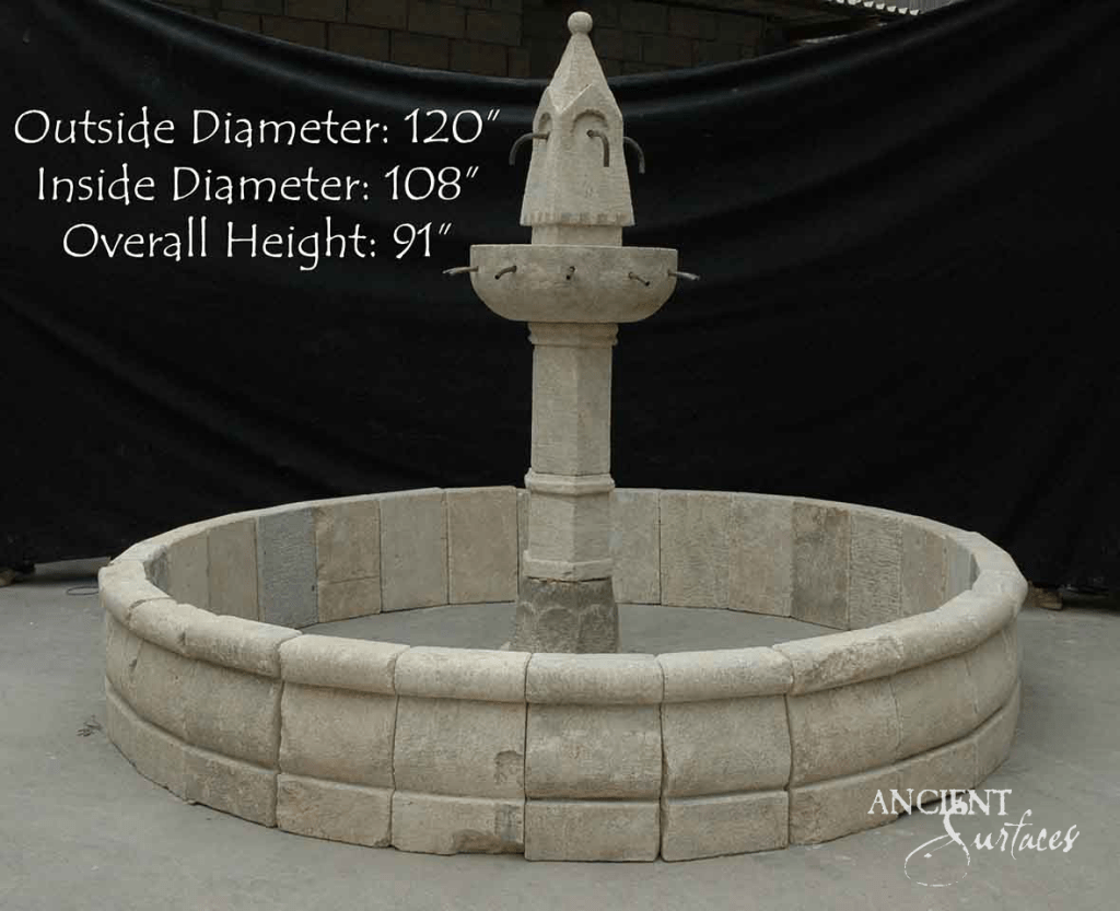 reclaimed limestone fountain
Ancient Surfaces
antique stone water feature
historic limestone garden fountain
 limestone fountain
monumental reclaimed stone fountain
European courtyard fountain
limestone cloister water basin
hand-carved antique water fountain
limestone centerpiece
old-world limestone fountain
sculptural limestone garden feature
octagonal reclaimed stone fountain
rustic limestone water element
historic architectural water feature