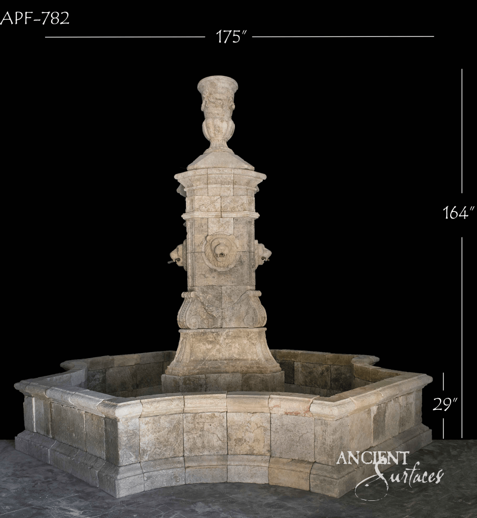 limestone pool fountains
Ancient Surfaces reclaimed limestone
reclaimed stone water features
limestone courtyard fountains
French chateau style pool fountain
European limestone garden fountains
multi-spout pool water features
historic limestone pool fountain
octagonal reclaimed stone fountain
antique limestone centerpiece fountain
limestone pedestal pool fountain
luxury limestone pool design
sculpted stone fountains for pools
Mediterranean garden limestone fountain
limestone fountains for formal gardens
timeworn limestone water features
architectural limestone pool accents
reclaimed limestone poolside fountains
limestone koi pond fountain
heritage stone outdoor fountains